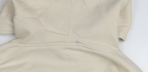 Champion Men's Beige Pullover Hoodie Large Cotton Fleece