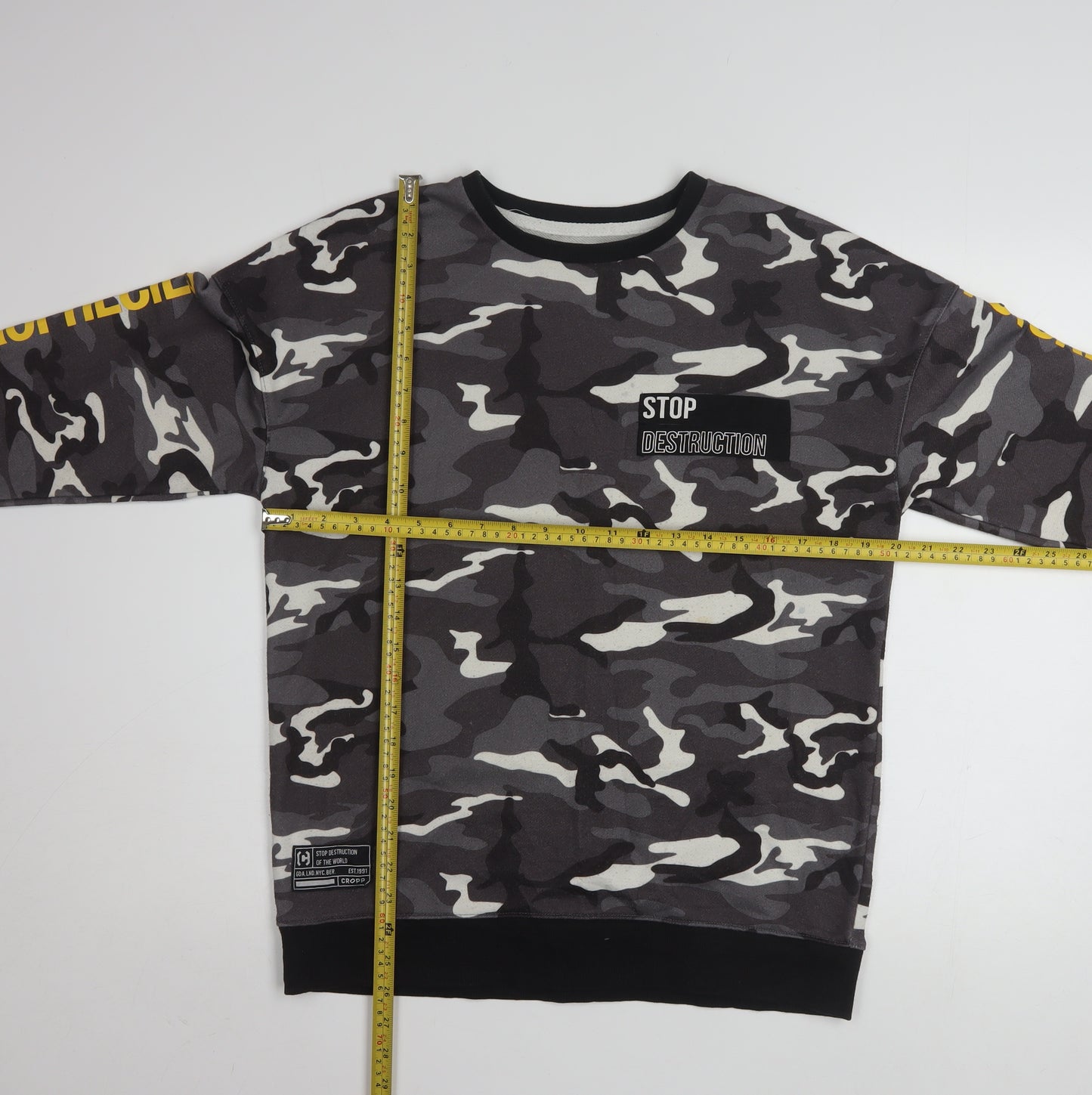 Cropp Men's Grey Camouflage Sweatshirt Regular Fit Size S