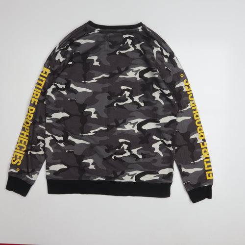 Cropp Men's Grey Camouflage Sweatshirt Regular Fit Size S