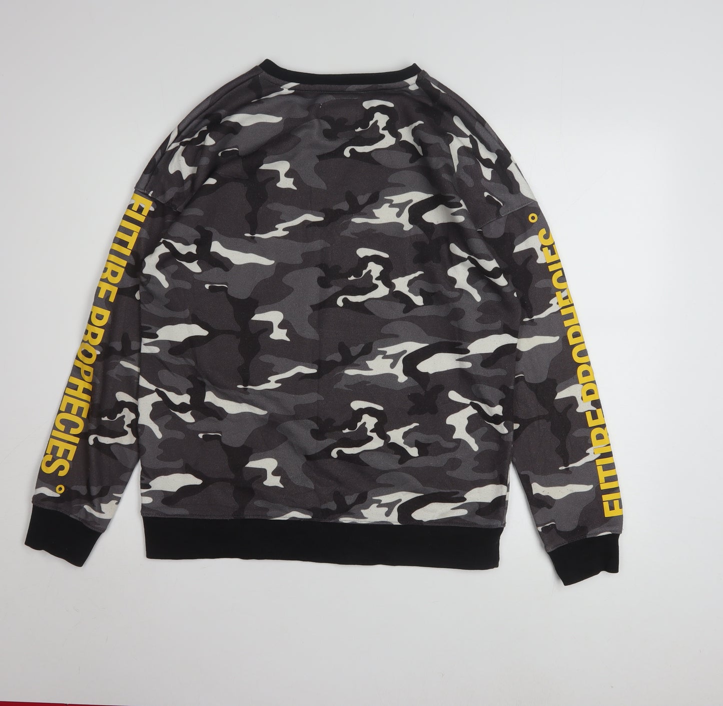 Cropp Men's Grey Camouflage Sweatshirt Regular Fit Size S