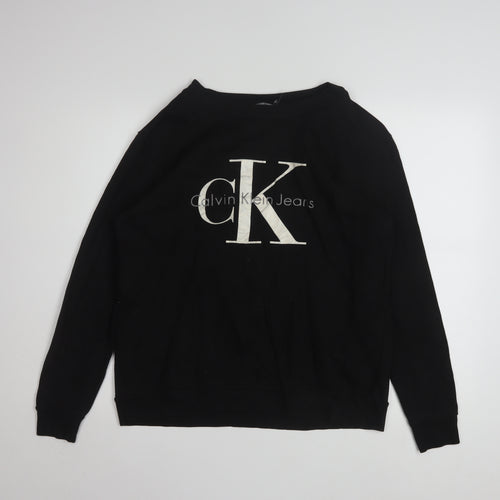 Calvin Klein Jeans Men's Black Logo Pullover Sweatshirt Size S