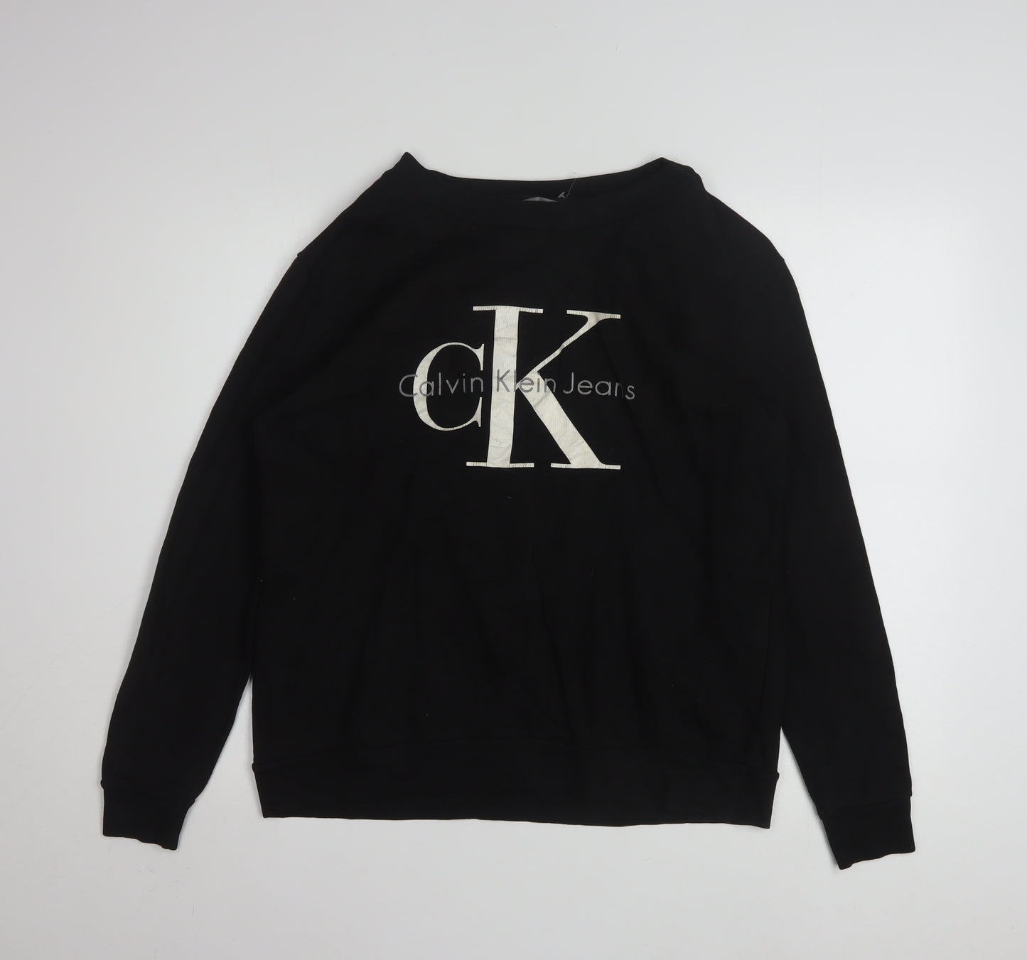 Calvin Klein Jeans Men's Black Logo Pullover Sweatshirt Size S