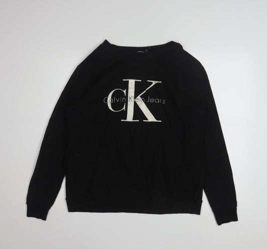 Calvin Klein Jeans Men's Black Logo Pullover Sweatshirt Size S
