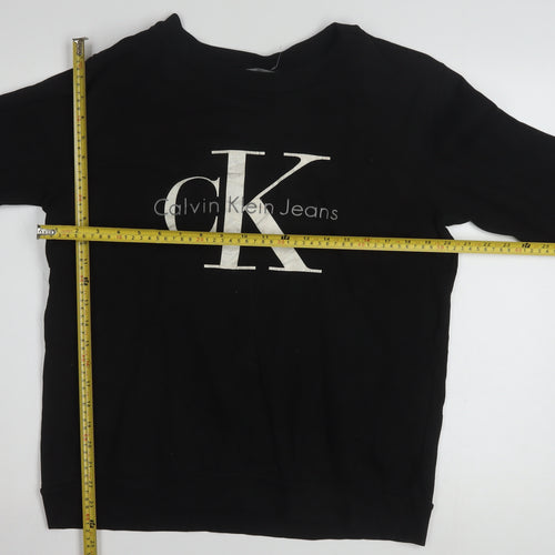 Calvin Klein Jeans Men's Black Logo Pullover Sweatshirt Size S