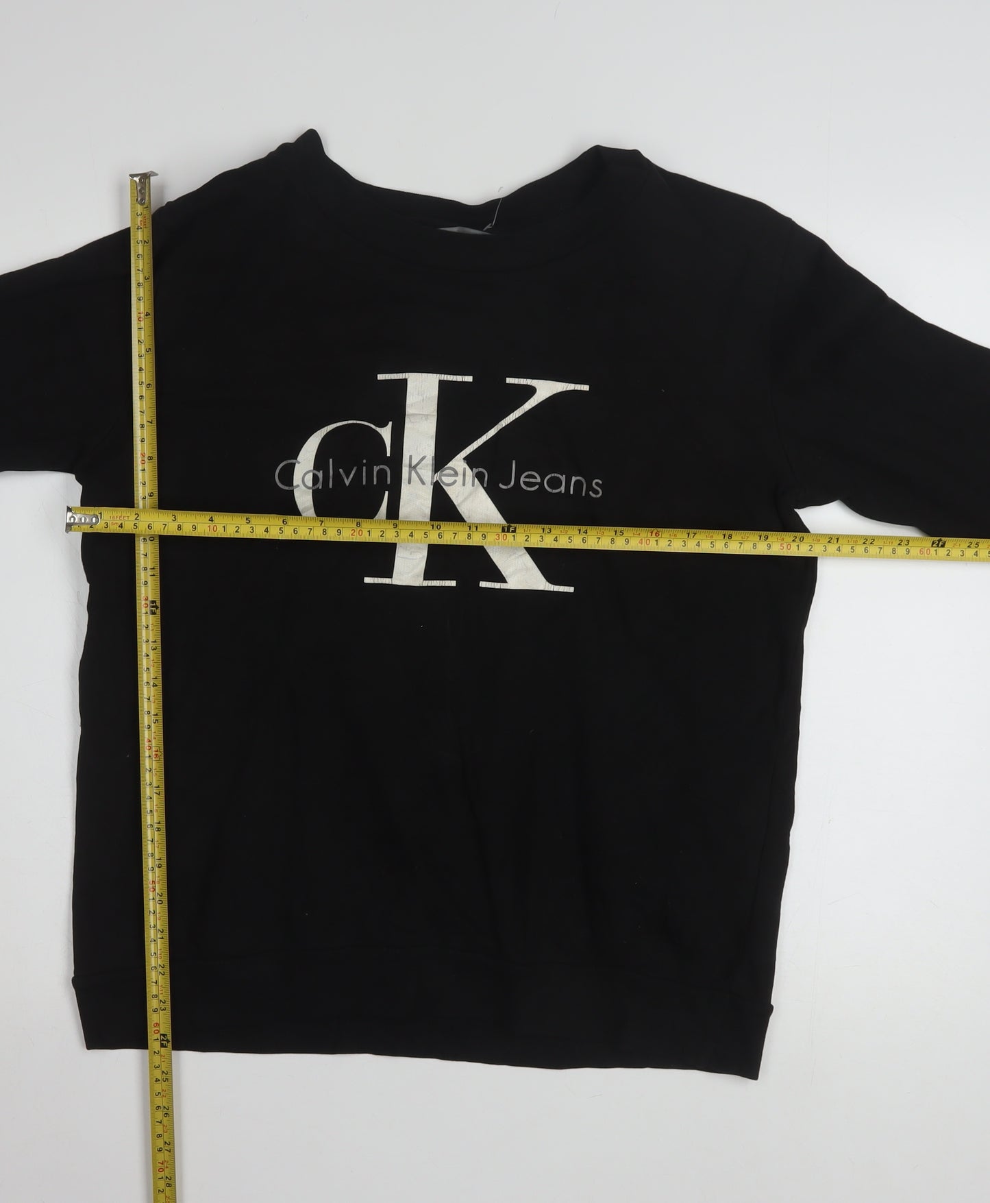 Calvin Klein Jeans Men's Black Logo Pullover Sweatshirt Size S