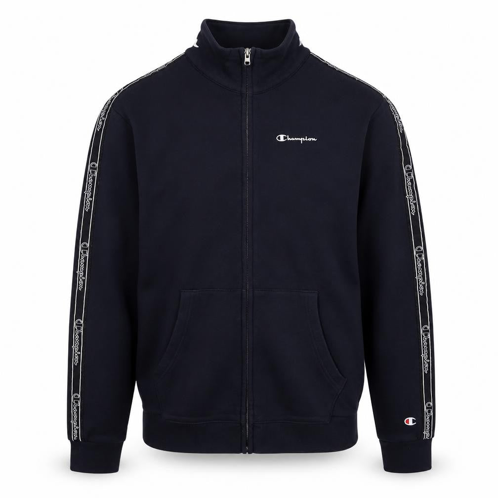 Front view of Champion Teens Black X-Large Track Jacket 60 Cotton 40 Polyester