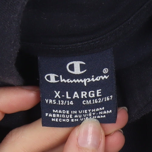 Champion Teens Black X-Large Track Jacket 60 Cotton 40 Polyester