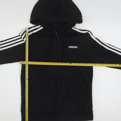 Adidas Women's Black Full Zip Hoodie Size M 12-14 Cotton Blend