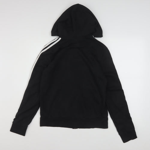 Adidas Women's Black Full Zip Hoodie Size M 12-14 Cotton Blend