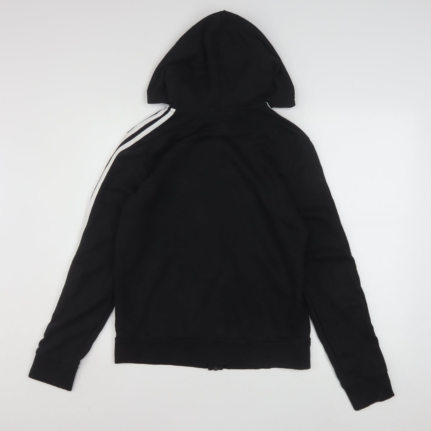 Adidas Women's Black Full Zip Hoodie Size M 12-14 Cotton Blend