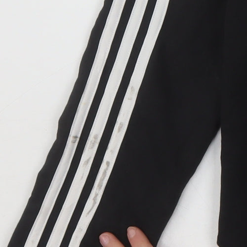 Adidas Women's Black Full Zip Hoodie Size M 12-14 Cotton Blend