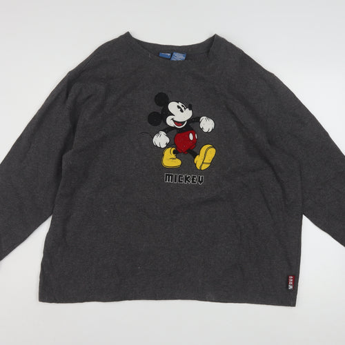 Disney Women’s Grey Mickey Mouse Pullover Sweatshirt XL