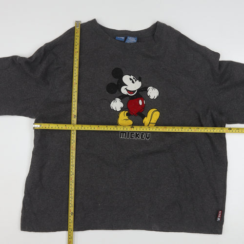 Disney Women’s Grey Mickey Mouse Pullover Sweatshirt XL