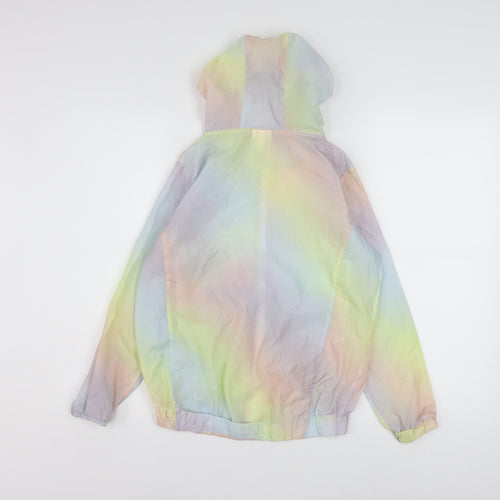 Adidas Girls Multicoloured Hooded Windbreaker Jacket M (10-12 Years)