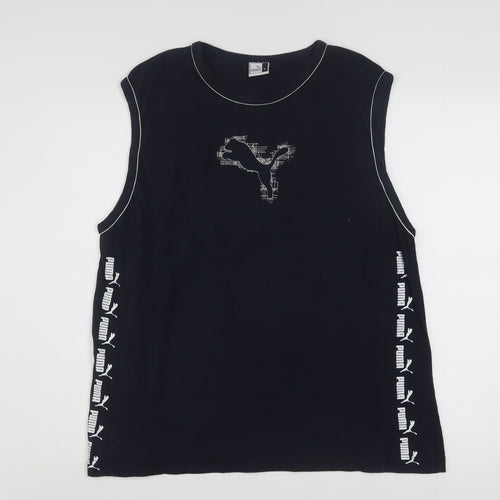 Puma Men Black Sleeveless Sports Jersey Top Size L