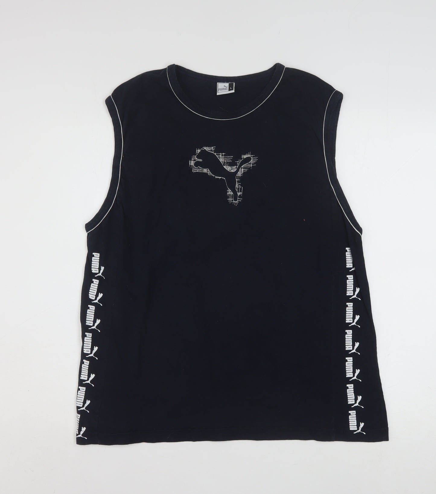 Puma Men Black Sleeveless Sports Jersey Top Size L