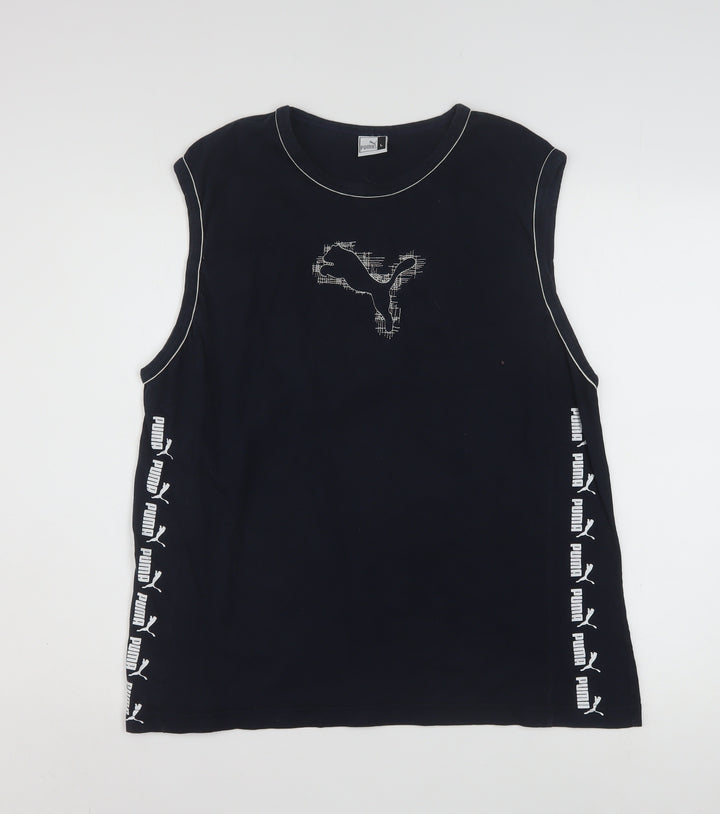 Puma Men Black Sleeveless Sports Jersey Top Size L
