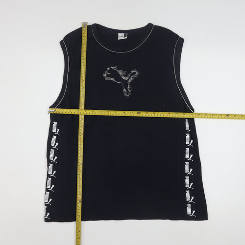 Puma Men Black Sleeveless Sports Jersey Top Size L