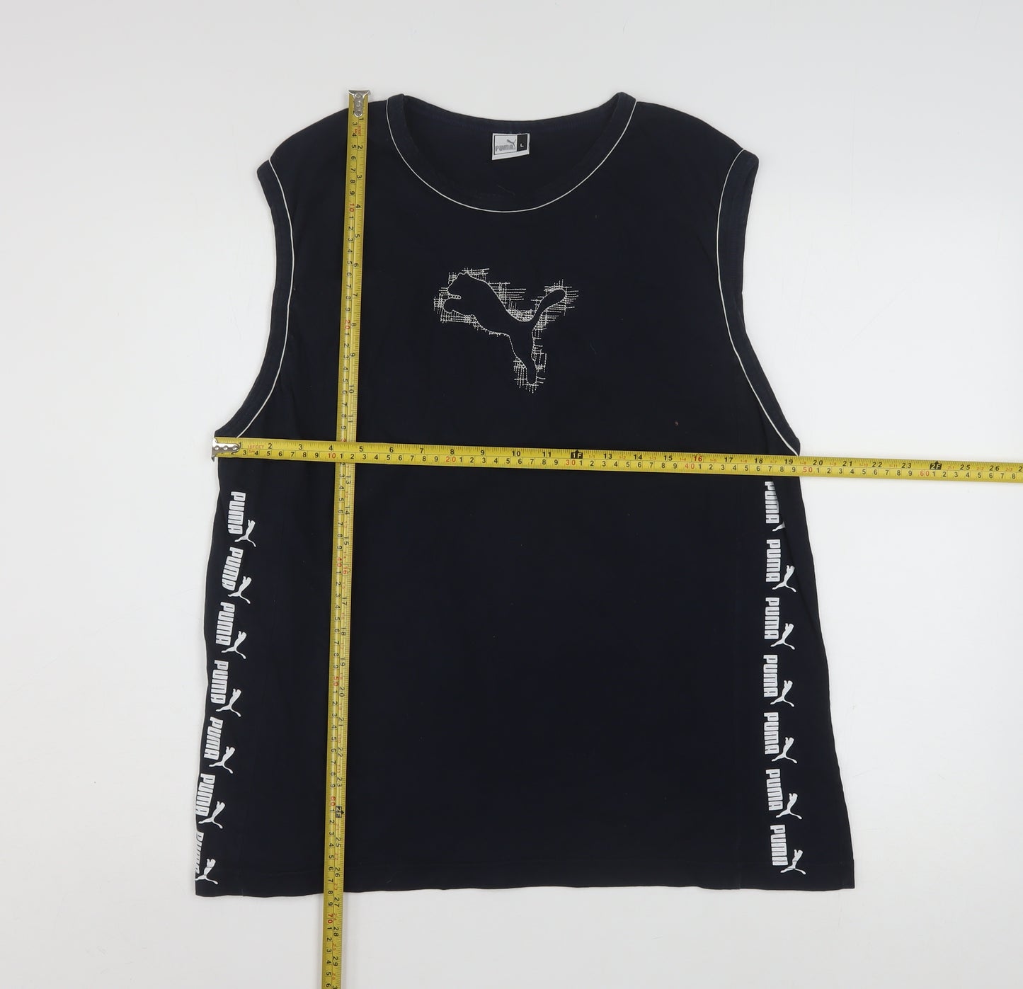 Puma Men Black Sleeveless Sports Jersey Top Size L