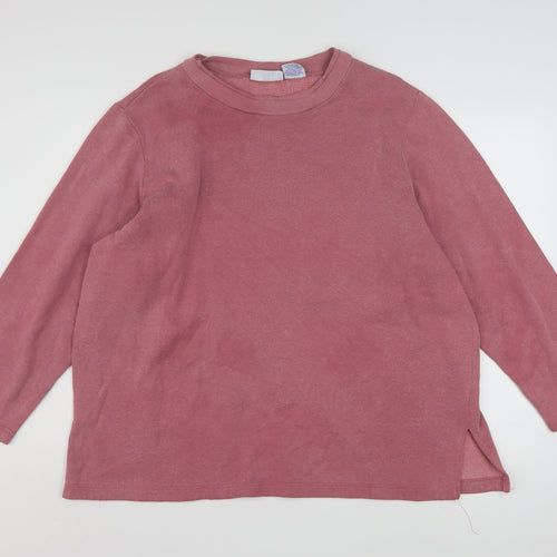 Blair Womens Pink Pullover Sweatshirt XL Cotton Blend Long Sleeve