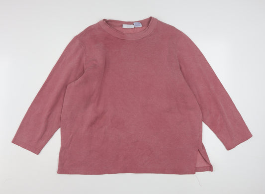 Blair Womens Pink Pullover Sweatshirt XL Cotton Blend Long Sleeve