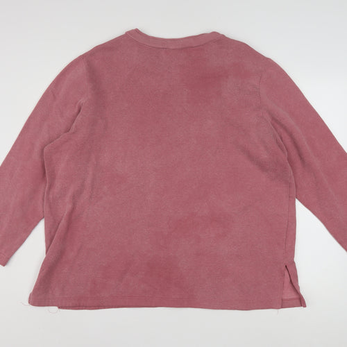 Blair Womens Pink Pullover Sweatshirt XL Cotton Blend Long Sleeve