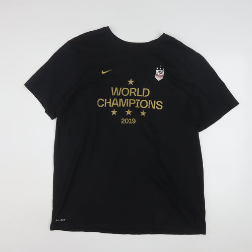 Nike Men's Black World Champions 2019 Dri-Fit Athletic T-Shirt XL