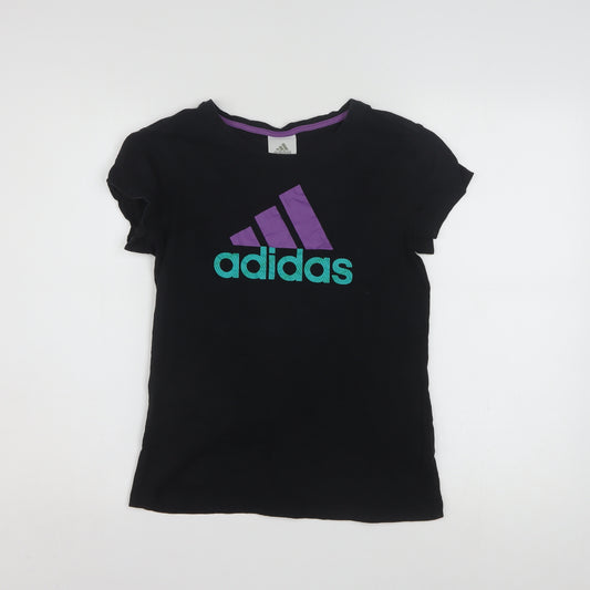 Adidas Women’s Black Basic Logo T-Shirt Size 14