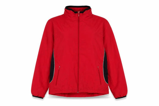 Front view of Athletic Works Women Red Windbreaker Jacket L 12/14 Lightweight Polyester