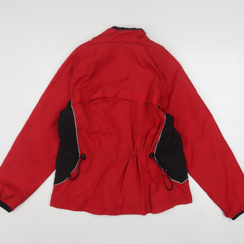 Athletic Works Women Red Windbreaker Jacket L 12/14 Lightweight Polyester