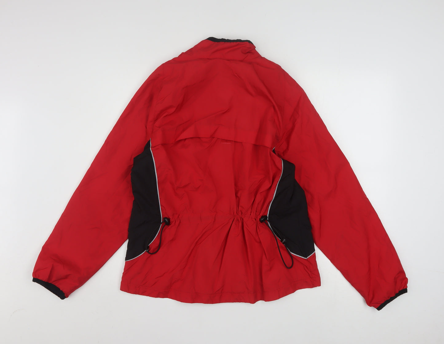 Athletic Works Women Red Windbreaker Jacket L 12/14 Lightweight Polyester
