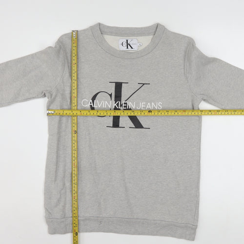 Calvin Klein Jeans Men’s Grey Logo Pullover Sweatshirt XS
