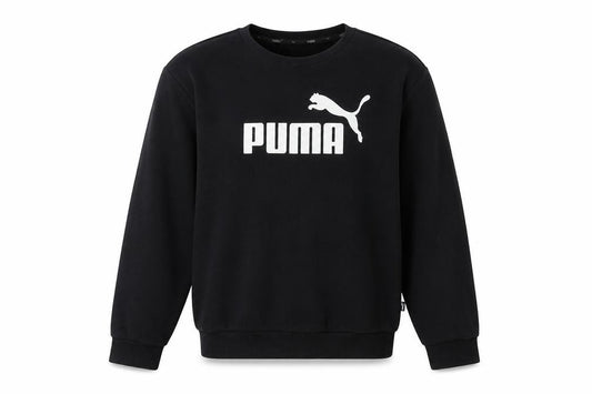 Front view of Puma Men's Black XS Pullover Crew Neck Graphic Sweatshirt