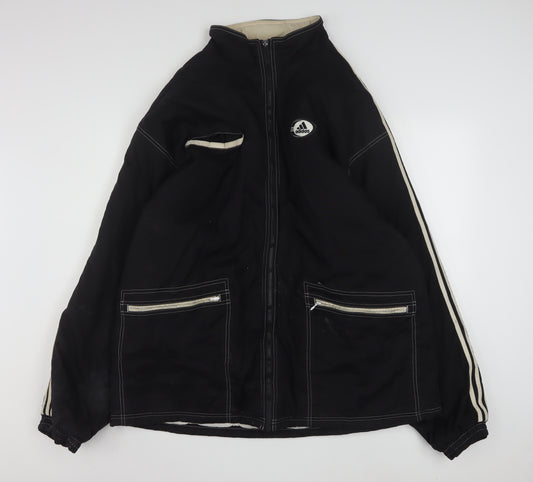 Adidas Mens Black XL Stand-Up Collar Full Zip Sports Jacket