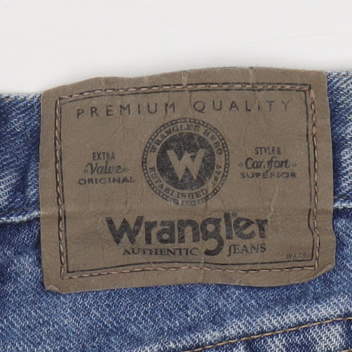 Wrangler Men's Blue Denim Shorts Size 40 Regular Fit Retro Style