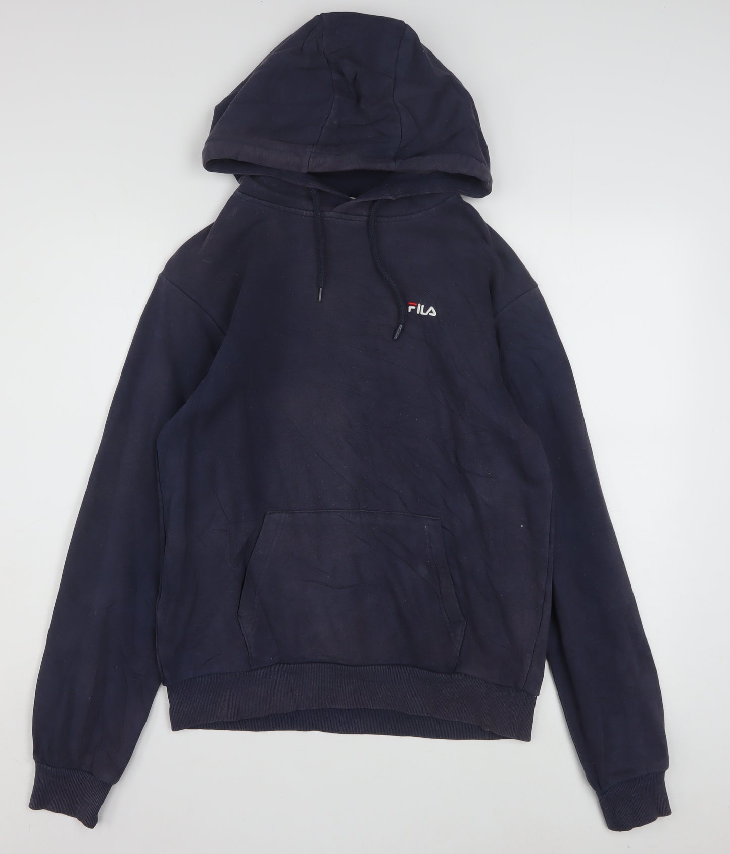 Fila Men's Blue Pullover Hoodie XS Regular Fit Logo Fleece