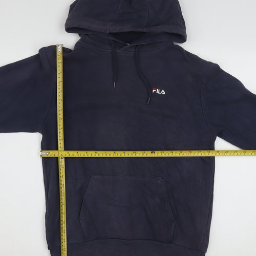 Fila Men's Blue Pullover Hoodie XS Regular Fit Logo Fleece