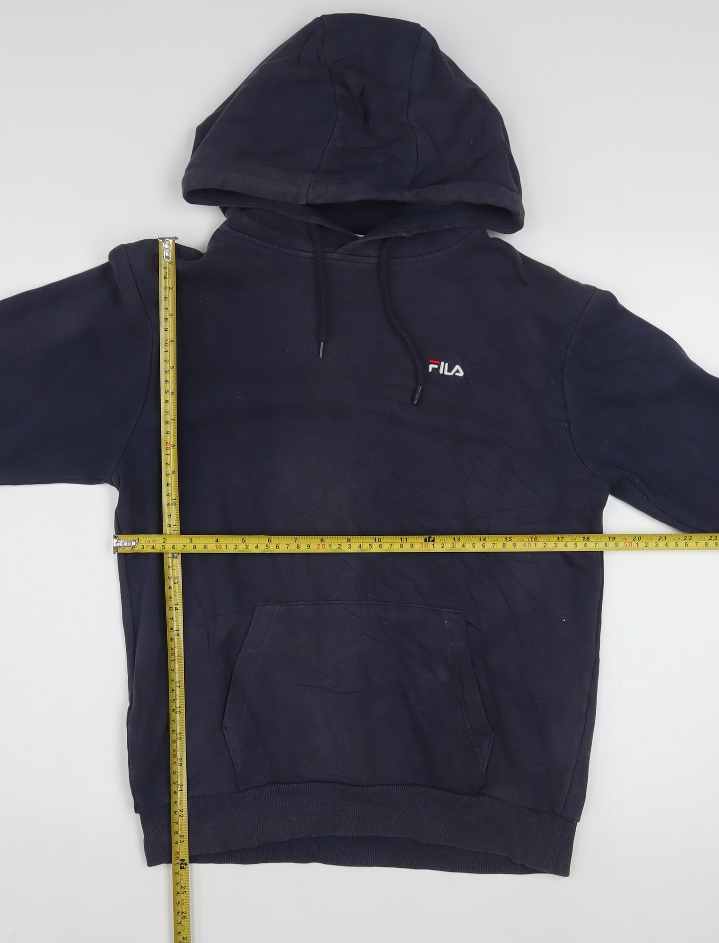 Fila Men's Blue Pullover Hoodie XS Regular Fit Logo Fleece