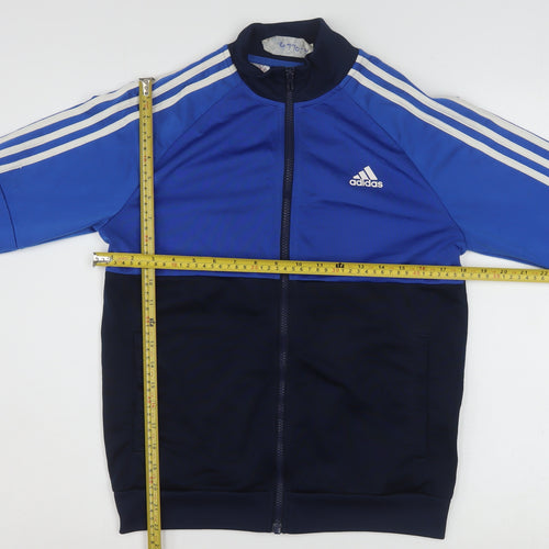 adidas Boys Blue 13-14 Years Track Jacket Full Zip Sports Activewear