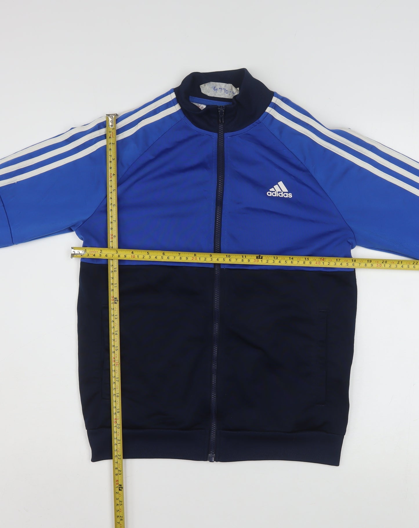adidas Boys Blue 13-14 Years Track Jacket Full Zip Sports Activewear
