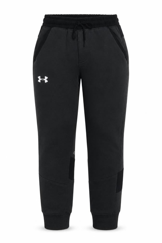 Front view of Under Armour boys’ black large coldgear jogger sweatpants