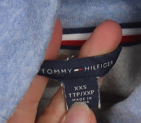 Tommy Hilfiger Women's Blue Logo Pullover Sweatshirt XXS