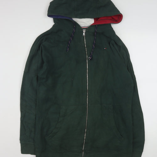Tommy Hilfiger Men's Green Full Zip Hoodie XS Classic Style