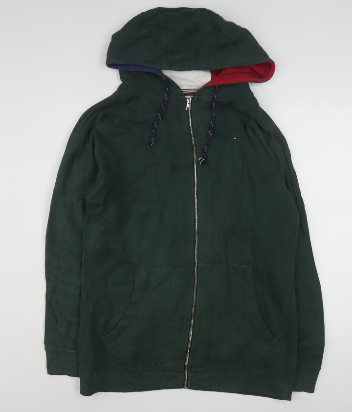 Tommy Hilfiger Men's Green Full Zip Hoodie XS Classic Style