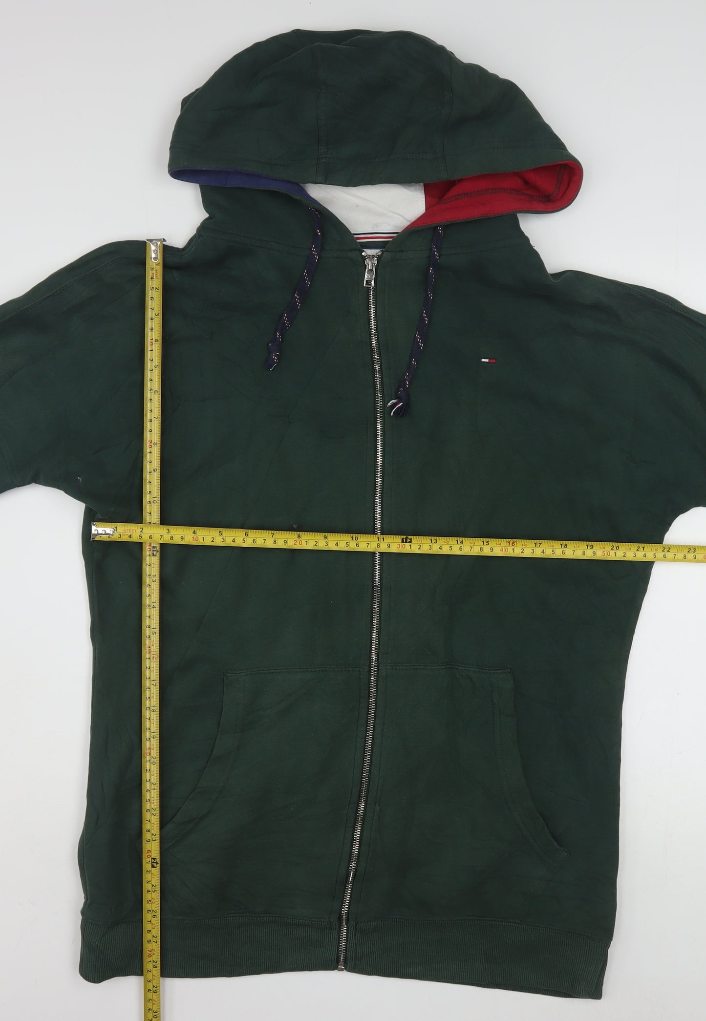 Tommy Hilfiger Men's Green Full Zip Hoodie XS Classic Style