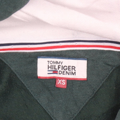 Tommy Hilfiger Men's Green Full Zip Hoodie XS Classic Style
