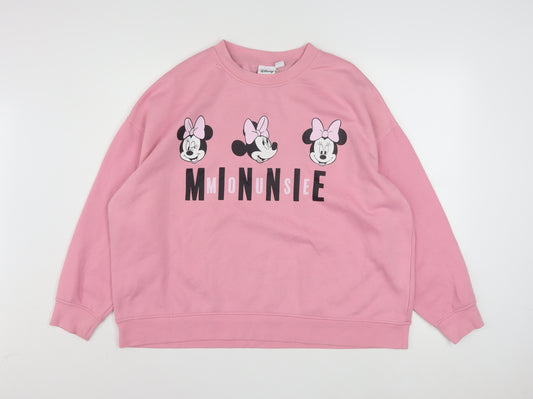 Disney Women’s Pink Minnie Mouse XL Pullover Sweatshirt