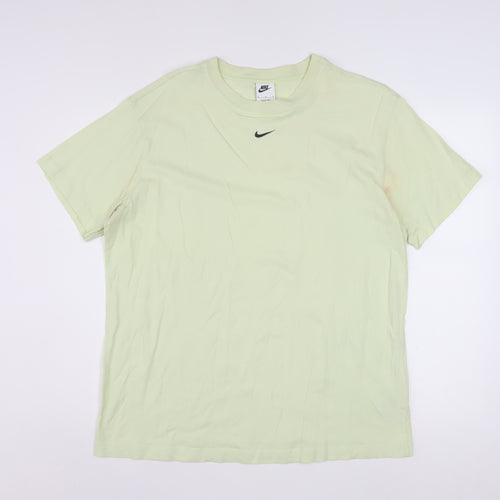 Nike Men's Light Green Cotton Short Sleeve Crew Neck T-Shirt M