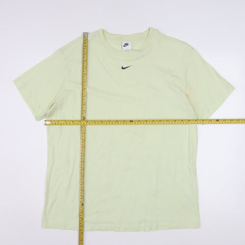 Nike Men's Light Green Cotton Short Sleeve Crew Neck T-Shirt M