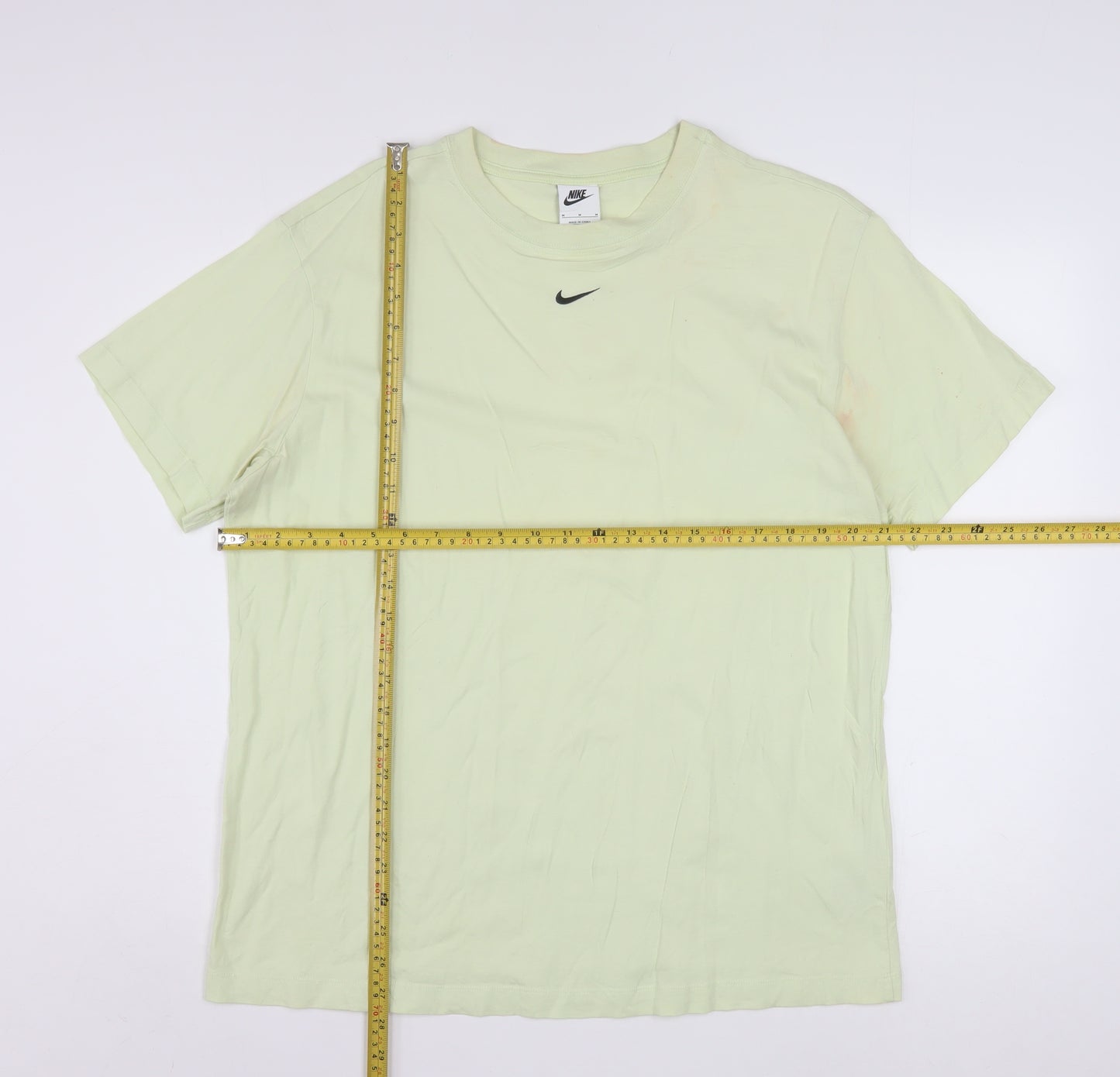 Nike Men's Light Green Cotton Short Sleeve Crew Neck T-Shirt M